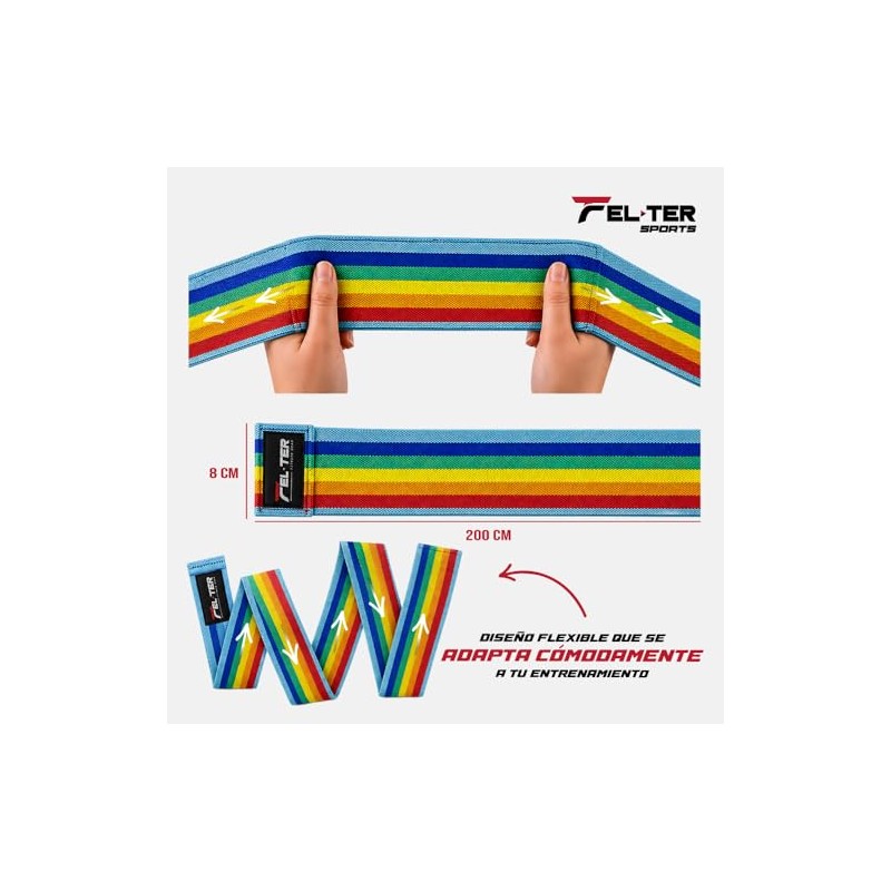 FELTER FITNESS Vendas para Rodillas Gym,Rodilleras elásticas Soporte para Levantamiento
