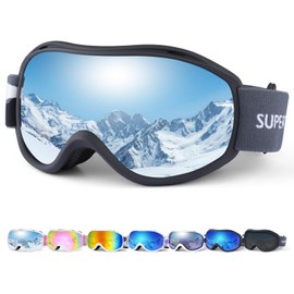 Supertrip Ski Goggles Women Men Snowboard Goggles for Glasses Wearers Adults Teenagers OTG UV Protection Compatible Helmet Anti Fog Ski Goggles Snowboard Goggles Spherical Mirrored