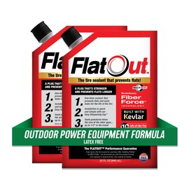FlatOut Off Road Tire Sealant, Outdoor Power Equipment Formula, Prevents Flat Tires, Fix a Flat Tire, Seals Leaks, Contains Kevlar, 32 Ounce Bag, 2-Pack