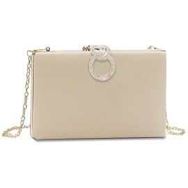 Clutch Purse for Women Evening Handbags for Formal Wedding Prom Party, Style 9-nude