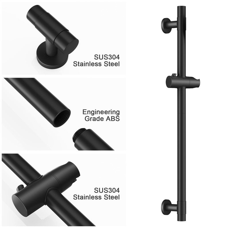 AULEEND Shower Slide Bar Handheld Shower Head with Hose, 5-Function