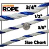 LILBURN ROPE CO. 3 Strand White and Blue Polypropylene Pool