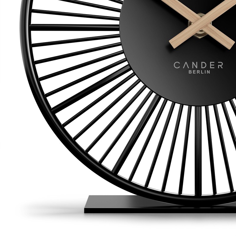 Cander Berlin BLORA Table Clock Silent 18 cm Metal Wooden