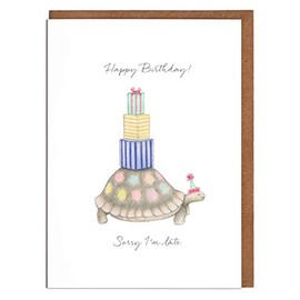 Tortoise Birthday Card - 'Happy Birthday, Sorry I'm Late' - Female Birthday Card - Card for Her