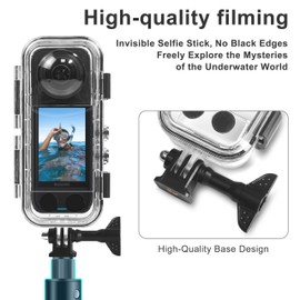 OKFUN Waterproof Diving Protective Case for Insta 360 X4, 131FT/40M Underwater Diving Durable Housing Hero Insta 360x4 Action Camera Accessories for Snorkeling, Surfing, Extreme Sports