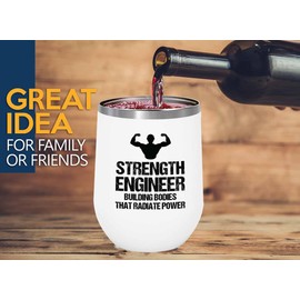 Luxe Gifting Personal Trainer White Edition Wine Tumbler 12oz - Strength Engineer - Fitness Instructor Workout Coach Exercise Lover Cardio Lover Gym Coach
