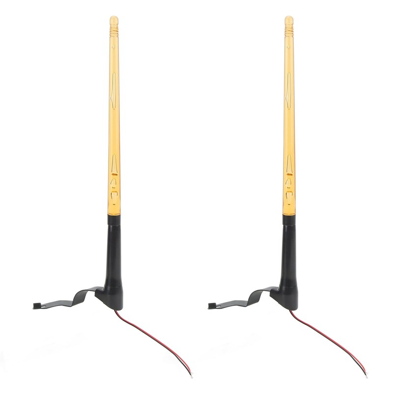 2 Pcs Whip Lights 340mm Long Amber Lighted Antenna Flagpole