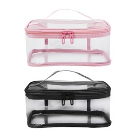 2 Pieces Transparent Cosmetic Bag, Waterproof Cosmetic Bag, Portable Storage Bag, Travel Storage Bag, Portable Skin Care Product Bag, Toiletry Belt, Travel Storage Accessories
