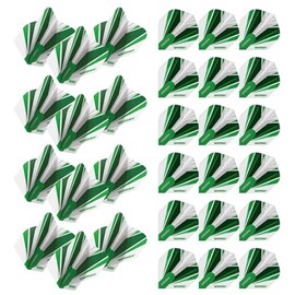 WINMAU Prism Alpha White & Green Extra Thick Dart Flights - 10 sets per pack (30 dart flights in total)