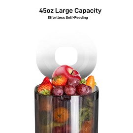 Whole Fruits Cold Press Juicer Machines, 4.3-inch (110mm) Powerful Wide Mouth Slow Masticating Juicer (Red)