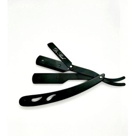 Razor, Steel + 100 Half Derby Interchangeable Blades + Leather Pocuh for Men, Men's Razor Set for Barber and Hair Dresser