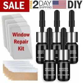 Unbranded 5 Pack Auto Glass Nano Repair Fluid Car Windshield Resin Crack Tool Kit US Stock