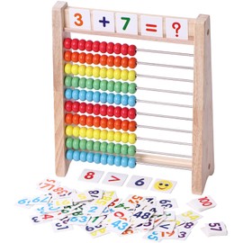 100 Ball Abacus + Number Card Set, Hyakugu Abacus, Children, Math Toy, Educational and Learning Toys, Boys and Girls, 6+ Years, Elementary School Students, Addition, Subtraction, Multiplication, Dividing, Teaching Tools, Teaching Tools