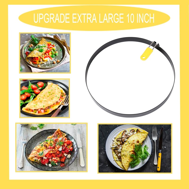 Extra Large 10 Inch Omelette Ring for Griddle, Stainless Steel