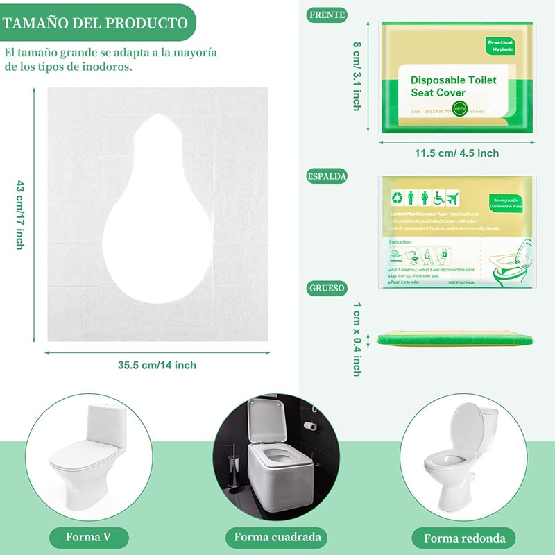 Fundas Desechables para Asiento de Inodoro, 150 Piezas Espesar la