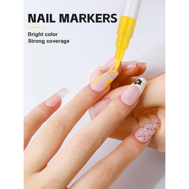 6 Color 3D Nail Art Pens Set, Kalolary Nail Point