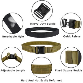 Fantecia Tactical Belt, 1.7 Inch Inner and Outer Belt with Quick Release, Molle Belt for Work and Combat