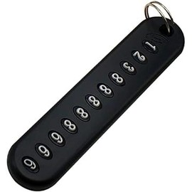 Black DIY Phone Number Card Plate Car Keys Anti-Lost Keyring Key Chain Charm Bag Pendant Merchandise Key Rings, 1, 1, 1