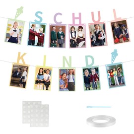 HUKUMA School Decoration, School Child Photo Garland, School Start Garland, Photo Banner, Hanging Wall Decoration for Boys and Girls, First Day of School Decoration