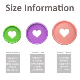 ITSYHPRO 100pcs Loose Leaf Discbound Binder Ringfor Binding Planners, Agendas, Notebooks or Albums Heart Expansion Discs(Candy Mixed,1.26 inch/32 mm)