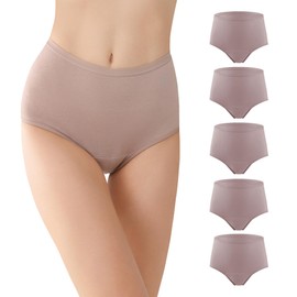 BATTEWA Incontinence Underwear for Women Washable, Leak Proof Underwear High Waist Cotton,Bladder Leakage 50ML (5Blush, X-Large, 5 Pack)