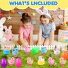 12 Pcs Easter Eggs Jumping Bunny Wind Up Toys Kids