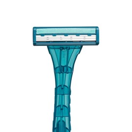 DawnMist Triple Play Personal Razor with Lubricating Strip Single Edge Triple Blade Teal 6 per Box