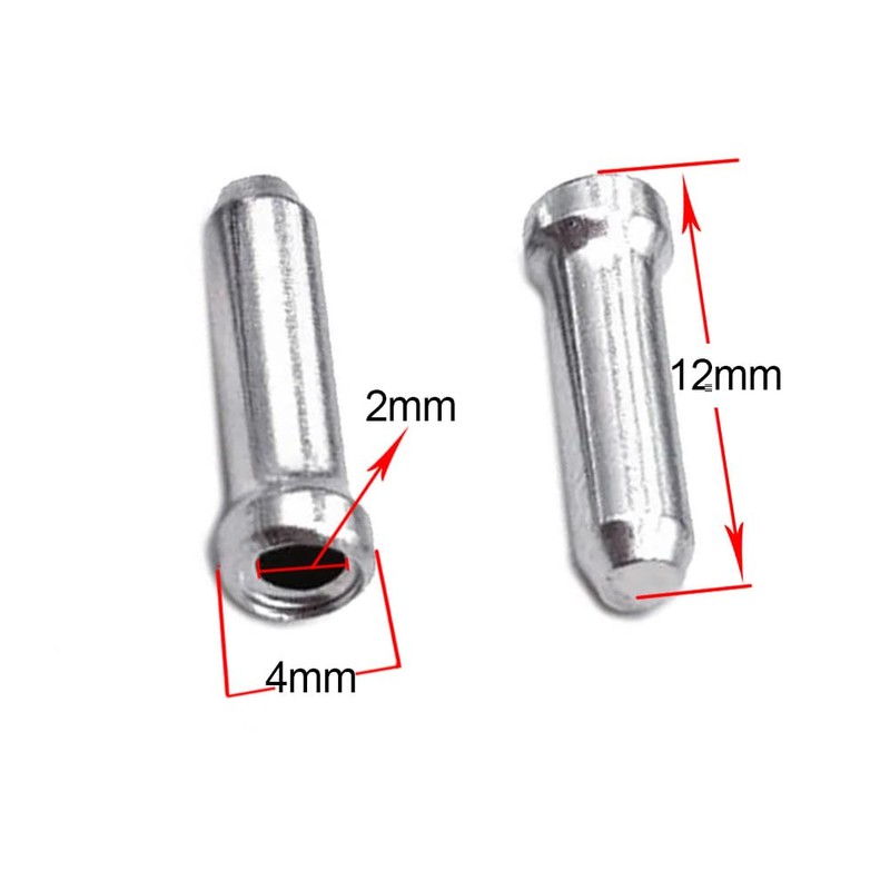 Ciomszan 100Pcs Bike Cable End Caps, Cable End Crimps, Alloy
