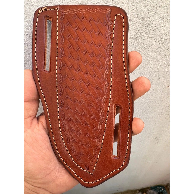 Leather Sheath Brown Leather Knife Sheath Pancake Fixed Blade Knife