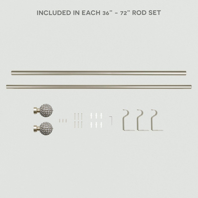 Exclusive Home Anastasia 1" Curtain Rod and Finial Set, Matte