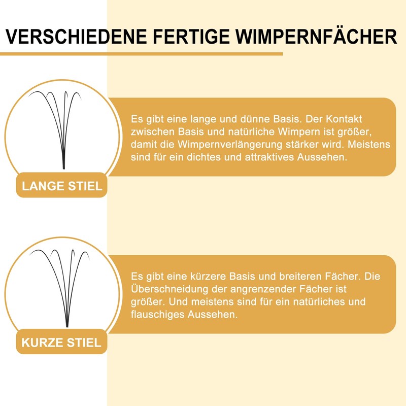 B&Qaugen Pre-made Eyelash Fans, 4D-D-0.07-15 Long Foot, Pre-made Fans, Eyelash