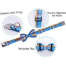 Unique style paws Christmas Dog and Cat Collar with Bow Pet Gift Adjustable Soft&Comfy Bowtie Collars for Small Medium Large Dogs