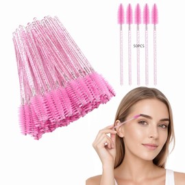 Cosmetic Brush 10 Cm 50 Unidades Cepillo Pesta?as | Rosado, 10 cm, desechables, nylon suave, higiene profesional