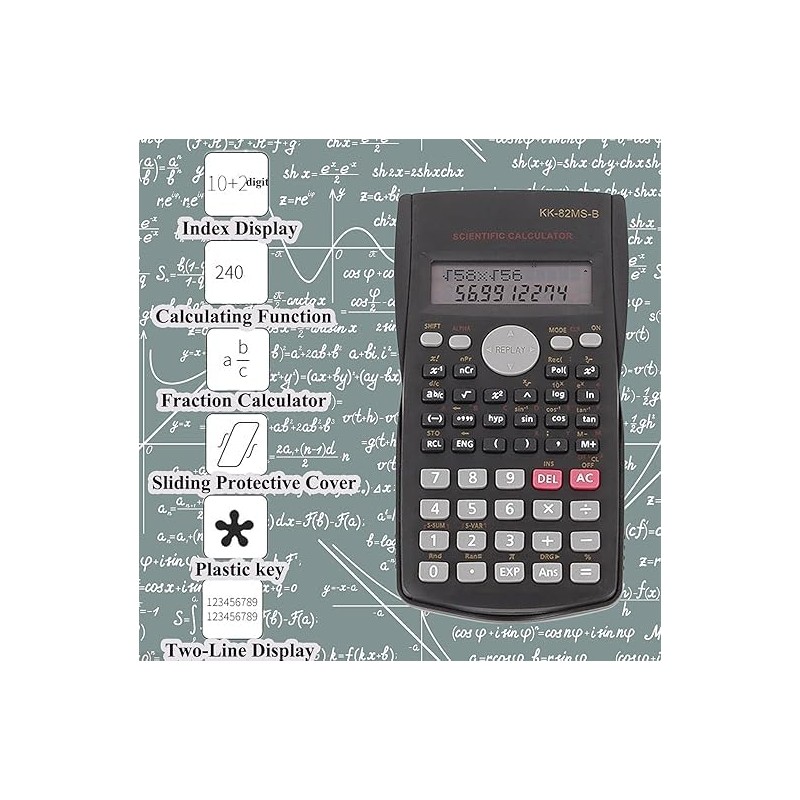 KK-82MS-D Portable Scientific Calculator Scientific Engineering Functional Calculator with 240