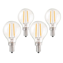 CTKcom 2W G45/G14 Candelabra LED Bulbs Dimmable(4 Pack)- E14 Base Vintage Edison LED Bulb 20W Equivalent 2700K Warm White Lamp for Home,Pendant Lights,Sconces,Antique Light Fixtures 110V~130V AC