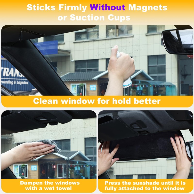 XCBYT Square Car Window Shades for Windshield & Side Windows,