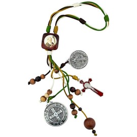 12" St. Benedict Home Blessing Ornament with Prayer Card | Fits on Your Door Handle or can be Hung on a Hook | Christian Home Goods (Brown)