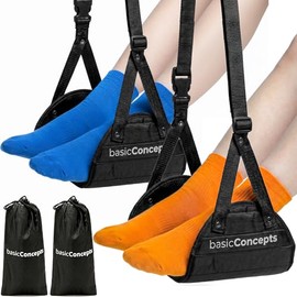Adjustable Travel Foot Hammock for Airplane Comfort - 2 Pack