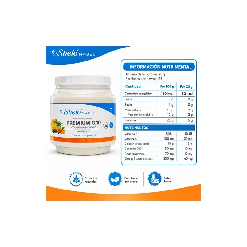 Premium Q10 Con Colageno Hidrolizado 450gr Sheló Nabel