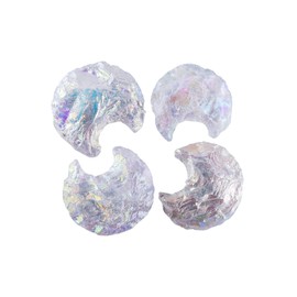 InfinityGemsArt 4pcs Raw Angel Aura Quartz Big Half-Moons Drilled Stone, Rough Crystals and Gemstone DIY Jewelry Making Supplies, Chakra Energy Stone, Crystals and healing stones, Gift Art Craft (175+ cts)