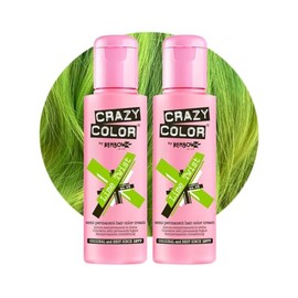Crazy Color Vibrant Lime Twist Semi-Permanent Duo Hair Dye. Highly Pigmented Lime Green Conditioning & Oil Nourishing Vegan Formula | No Bleach or Ammonia | 200ml