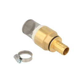 tecuro - 2760121 Suction Filter Set, 1/2 Inch, Brass Foot Valve with Check Valve and Suction Basket, Hose Sleeve and Hose Clamp