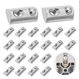 Pack of 30 T-Slot Nuts M8 with Ball, Sliding Nut with Spring Ball, Slot 8 T Nuts Screws for 40 Series Aluminium Profile