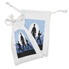 Ambesonne Kung Fu Fabric Pouch Set of 2, Karate Men