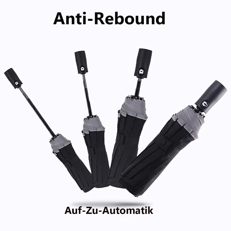 SWEETIME Compact umbrella, storm-proof with automatic open/close, portable umbrella with