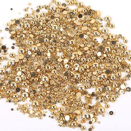 3000Pcs 1 Bag ABS Pearls Round Flatback Imitation Half Loose Beads Gem Assorted Sizes 2/3/4/5/6/8/10MM for DIY Scrapbooking Crafts(Silver)