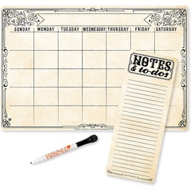 Magnetic Dry Erase Calendar for Fridge - Vintage Magnetic Fridge Calendar Dry Erase Magnetic Calendar for Refrigerator, White Board Calendar for Wall, Dry Erase Board Calendar, Magnetic Notepad