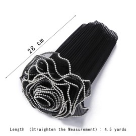 Banxidi Korean Style Ruffle Yarn Floral Wrapping Paper 1 Roll Florist Supplies Waterproof Flower Bouquet Wrapping Paper Floral Supplies for Fresh Flowers,DIY Crafts, 11in x 14.8ft (Wave Yarn White)