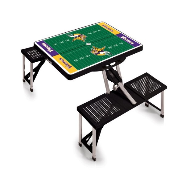 Black Minnesota Vikings Field Portable Picnic Table