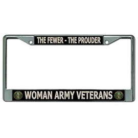 Woman Army Veterans Chrome License Plate Frame
